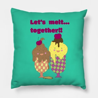 Let's Melt....Together Cute Ice Cream Sundaes! Pillow