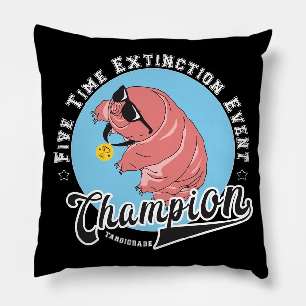 Five Time Extinction Event Champion Tardigrade Gift Pillow by Giggias