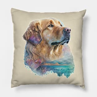 Valentines Golden Retriever - Unleashing love, one wag at a time Pillow