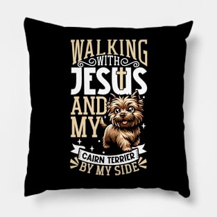 Jesus and dog - Cairn Terrier Pillow