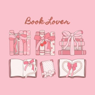 Coquette Book and Ribbons for Book Lovers T-Shirt