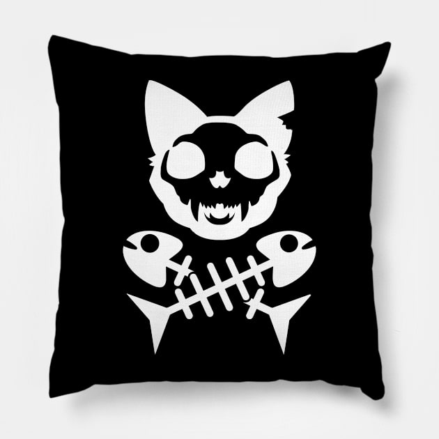 Cat Bones Pillow by t4tif