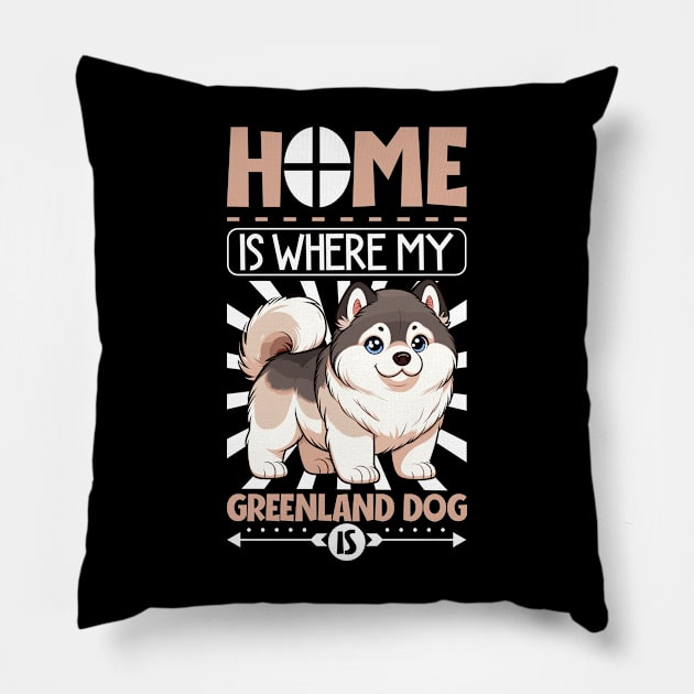 Home is with my Greenland Dog Pillow by Modern Medieval Design