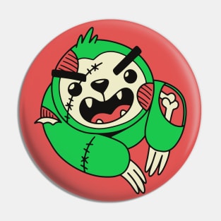 Cute Zloth Zombie Sloth // Funny Halloween Animals Pin