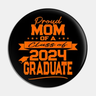 Family Orange Proud Mom Class of 2024 Graduate Pin