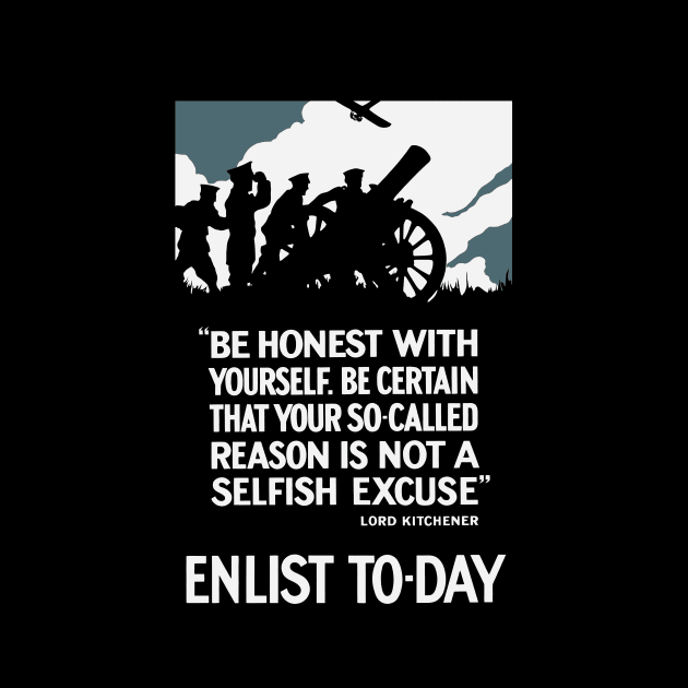 Enlist To-Day - Lord Kitchener WW1 Recruiting by warishellstore