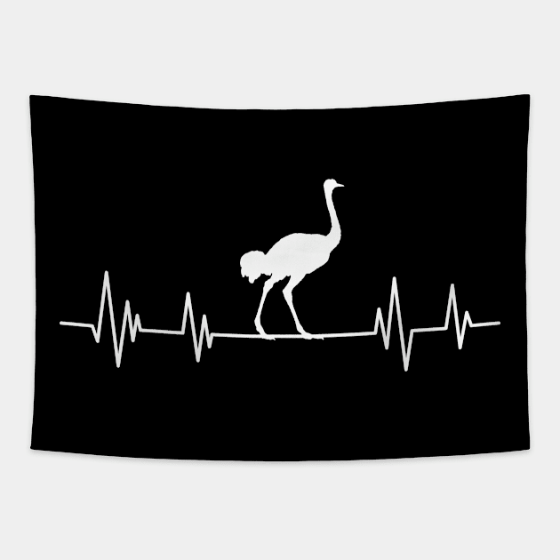 Common ostrich heartbeat Birthday Ostrich lover Tapestry by mezy