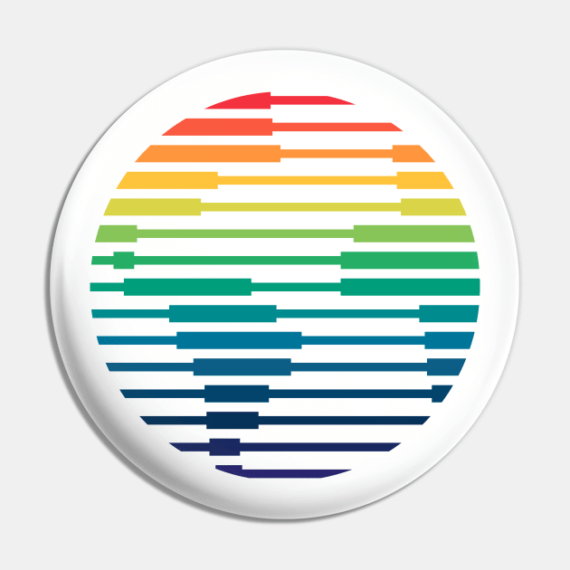 Rainbow Earth Minimalist Pin by Modern Evolution