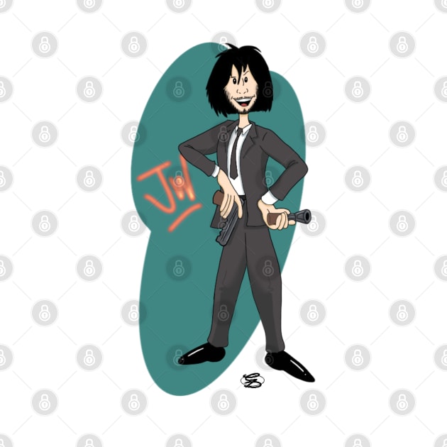 John Wick Cartoon by GarryDeanArt