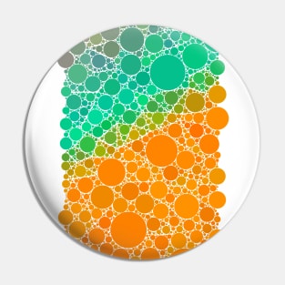 Green and Orange Bubble Polka Dot Pattern Design Pin