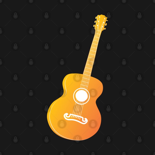 Orange Acoustic guitar by AnnArtshock