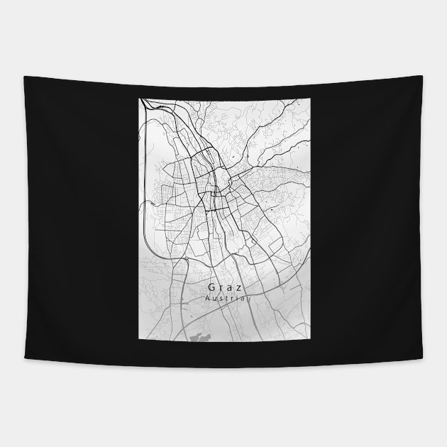 Graz Austria City Map Tapestry by Robin-Niemczyk