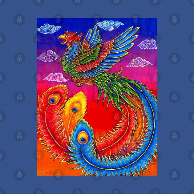 Fenghuang Chinese Phoenix Rainbow Bird by rebeccawangart