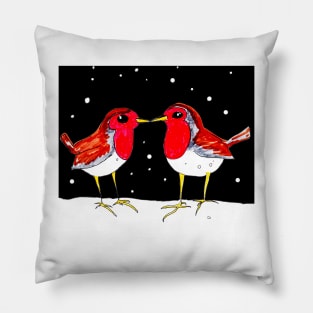 Kissing Robins Pillow