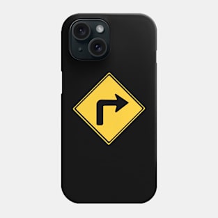 Shape Turn Right Turn Warning Sign Phone Case