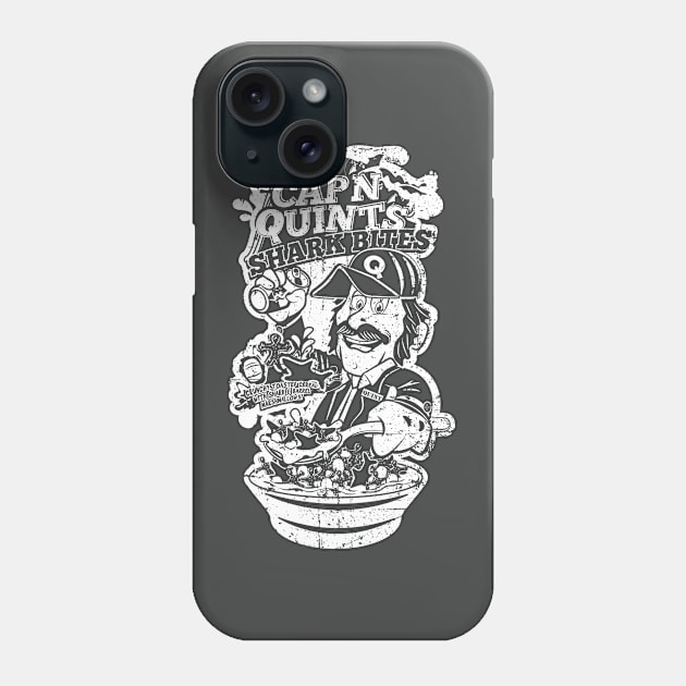 Captain Quint's Shark Bites (White Distressed) Phone Case by SaltyCult