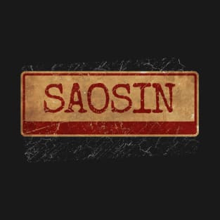 Saosin text Aliska text red gold retro T-Shirt