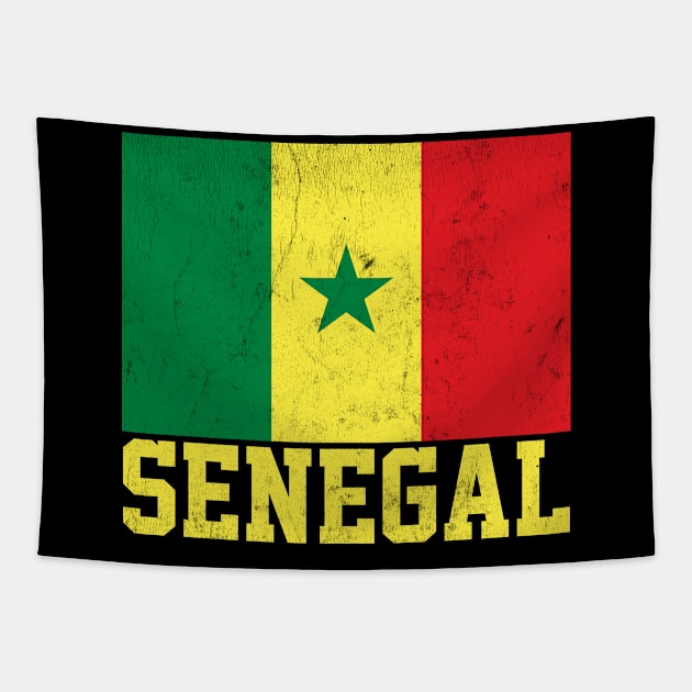 Senegal // Vintage-Style Flag Design Tapestry by DankFutura