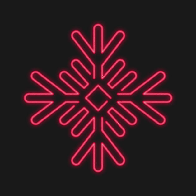 Neon Snowflake Red by heavyhand