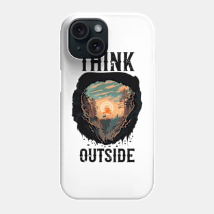 Think outside camping quote,Bohemian style camping, cute camping sunset Phone Case