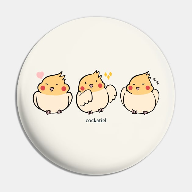 Cute Cockatiel Drawing Pattern Design Pin by MariOyama