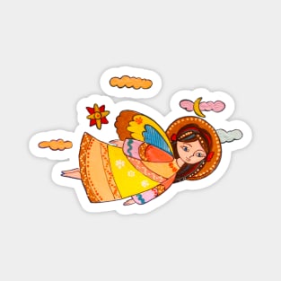 Flying christmas angel girl Magnet