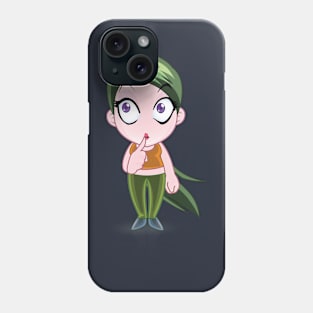 green hair beautiful girls - cartoon character for young girls (choose your twin) Phone Case