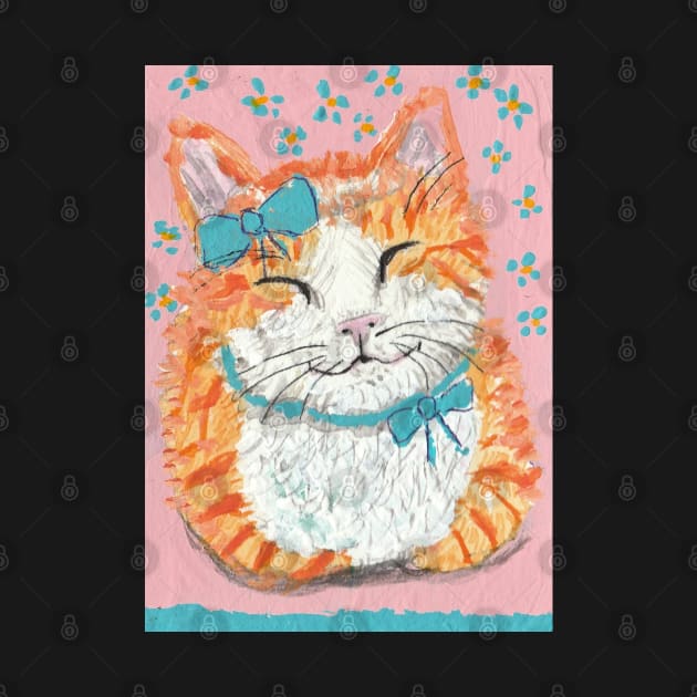 cute  cat acrylic painting by SamsArtworks