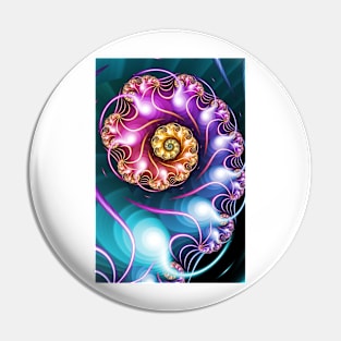 Colourful fractal spiral Pin