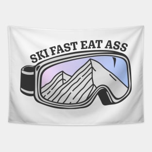 Sunset Mountain Ski Goggles | Ski Fast Eat Ass Tapestry