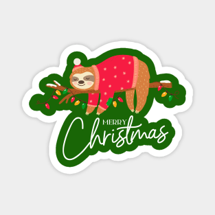 Funny Merry Christmas Sloth Magnet