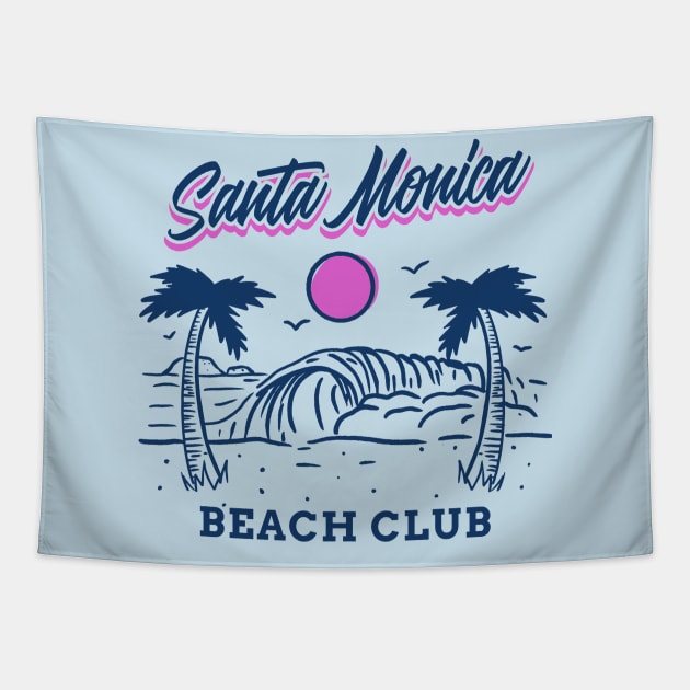 Santa Monica Beach Club Tapestry by funandgames