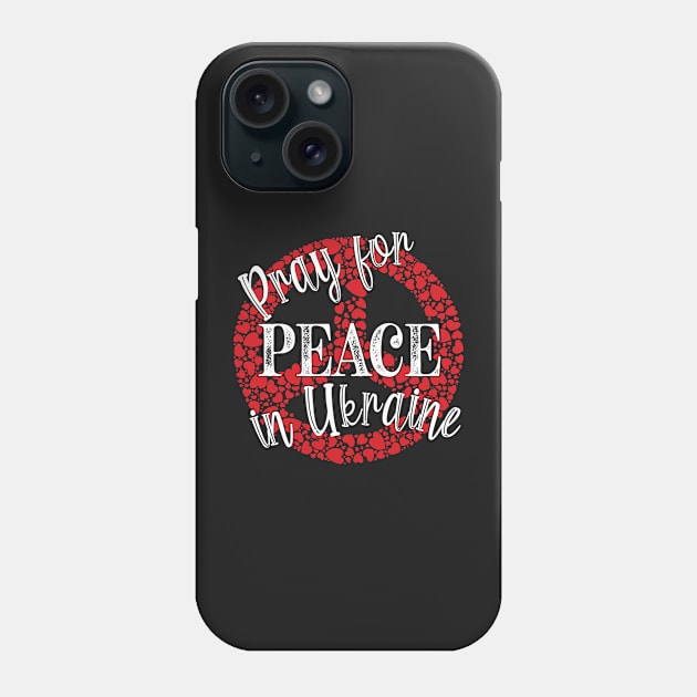 PRAYING FOR PEACE RED HEART PEACE SYMBOL DESIGN Phone Case by KathyNoNoise