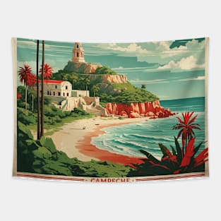 Isla Aguada Campeche Mexico Tourism Travel Vintage Tapestry