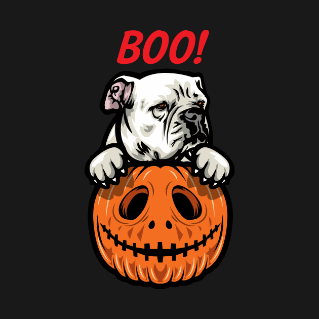 Halloween Pumpkin American Bulldog by IPRINT