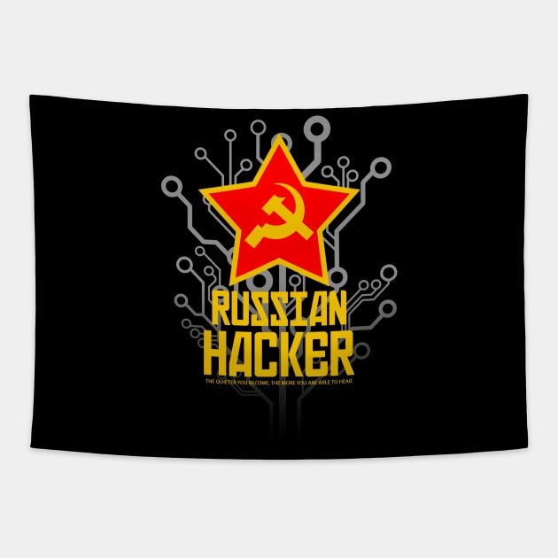 Crazy Russian Hacker Tapestry by rumsport