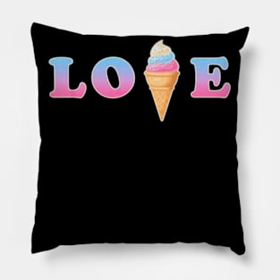 I Love Ice Cream Fun Cute Novelty Pillow