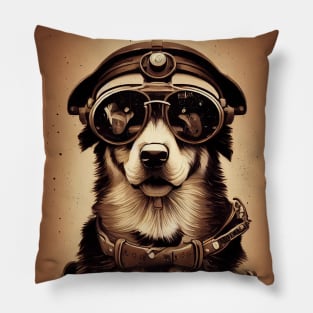 Vintage german shepherd portrait Pillow