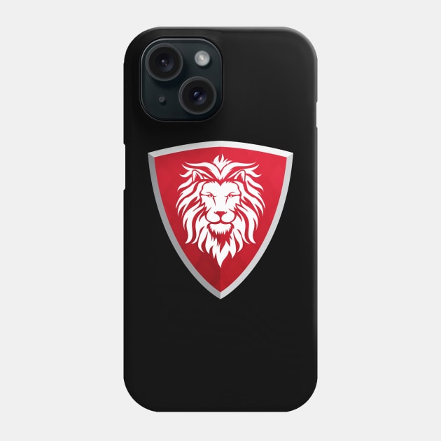 Red Shield with Lion Phone Case by SweetPaul Entertainment 