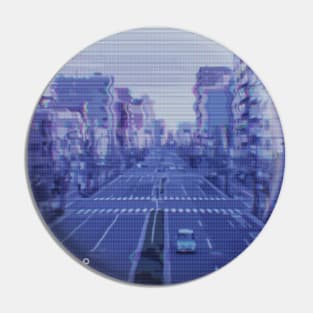 Japanese city pop art series 2 - Taito City Tokyo Japan in - retro aesthetic - Old retro tv glitch style Pin