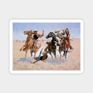 Aiding a Comrade by Frederic Remington Magnet