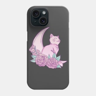 Floral Lunar Cat Phone Case