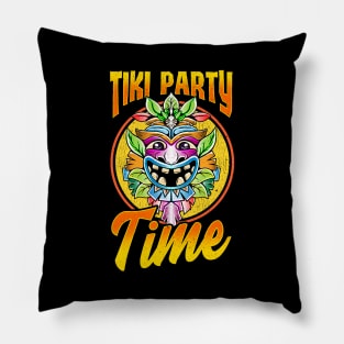 Tiki Party Time Island Luau Themed Cute Tiki Head Pillow