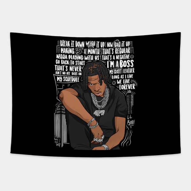 Lil Lyric Baby V2 Tapestry by Jones Factory