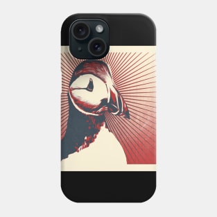 Artistic Retro Poster Puffin's head Cute Hand drawn animal Gift Phone Case