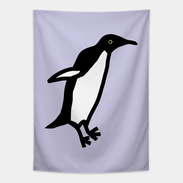 Cute Jumping Penguin Doodle Animals Tapestry by ellenhenryart