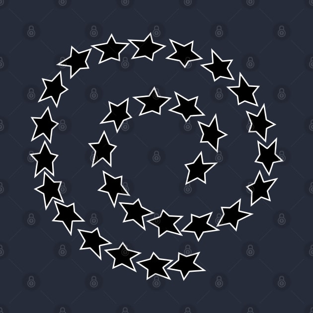 Black and White Star Spiral by ellenhenryart
