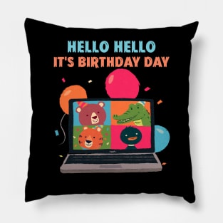 Hello Hello It's My Birthday Day Croc Duck Bear Tiger virtual Pillow