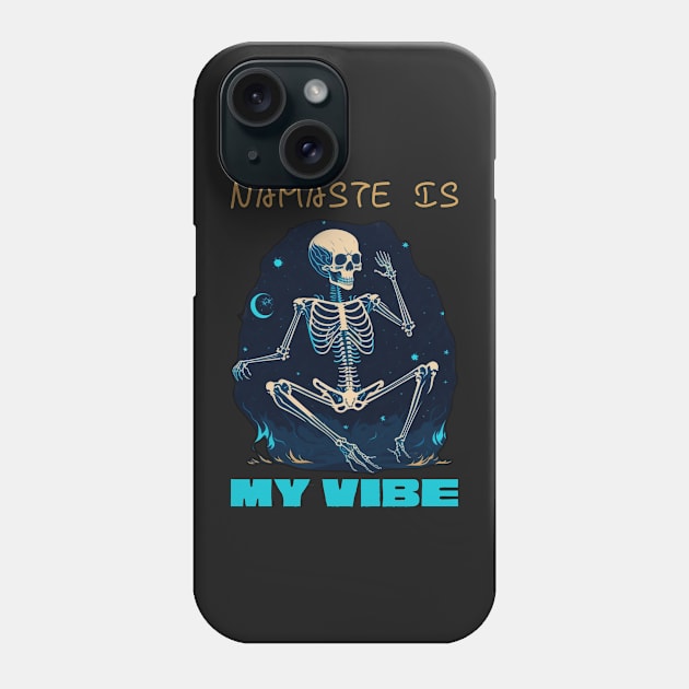 Cute Skeleton Yoga Phone Case by masterpiecesai