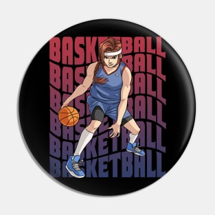 Women's Basketball I Play Like A Girl Female Dribbling Ball Pin